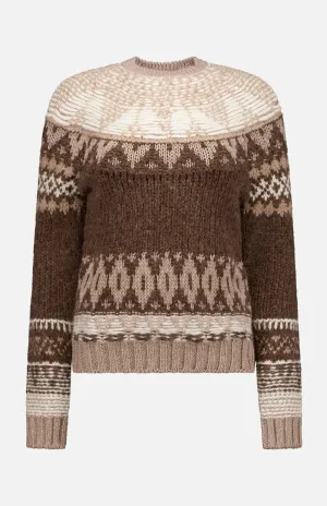 Patterned Cable Knit Pullover Sweater