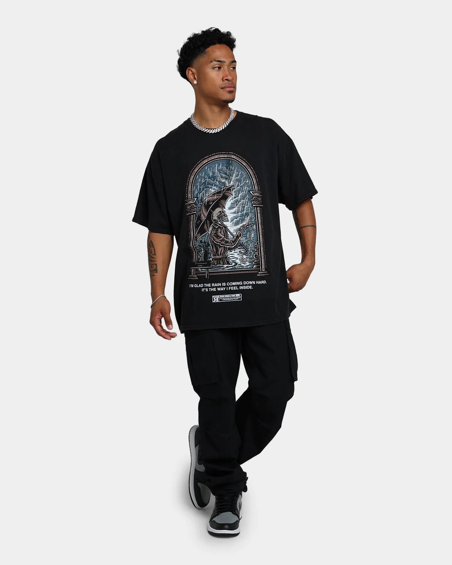 Rats Get Fat The Rain Vintage T-Shirt Black Wash