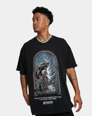 Rats Get Fat The Rain Vintage T-Shirt Black Wash