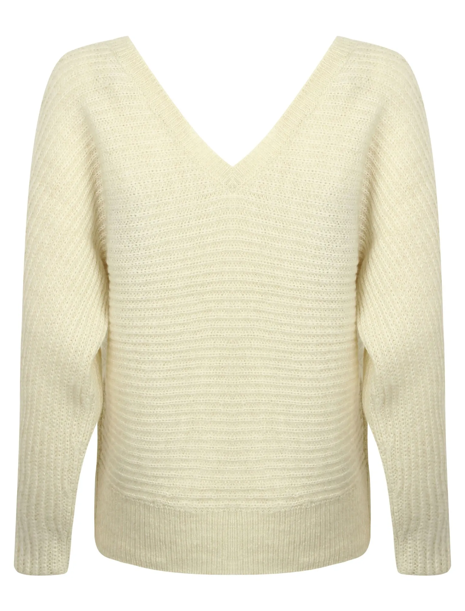 Rumba Crew Neck Knitted Jumper with Wide Sleeves in Oatmeal Marl - Tokyo Laundry