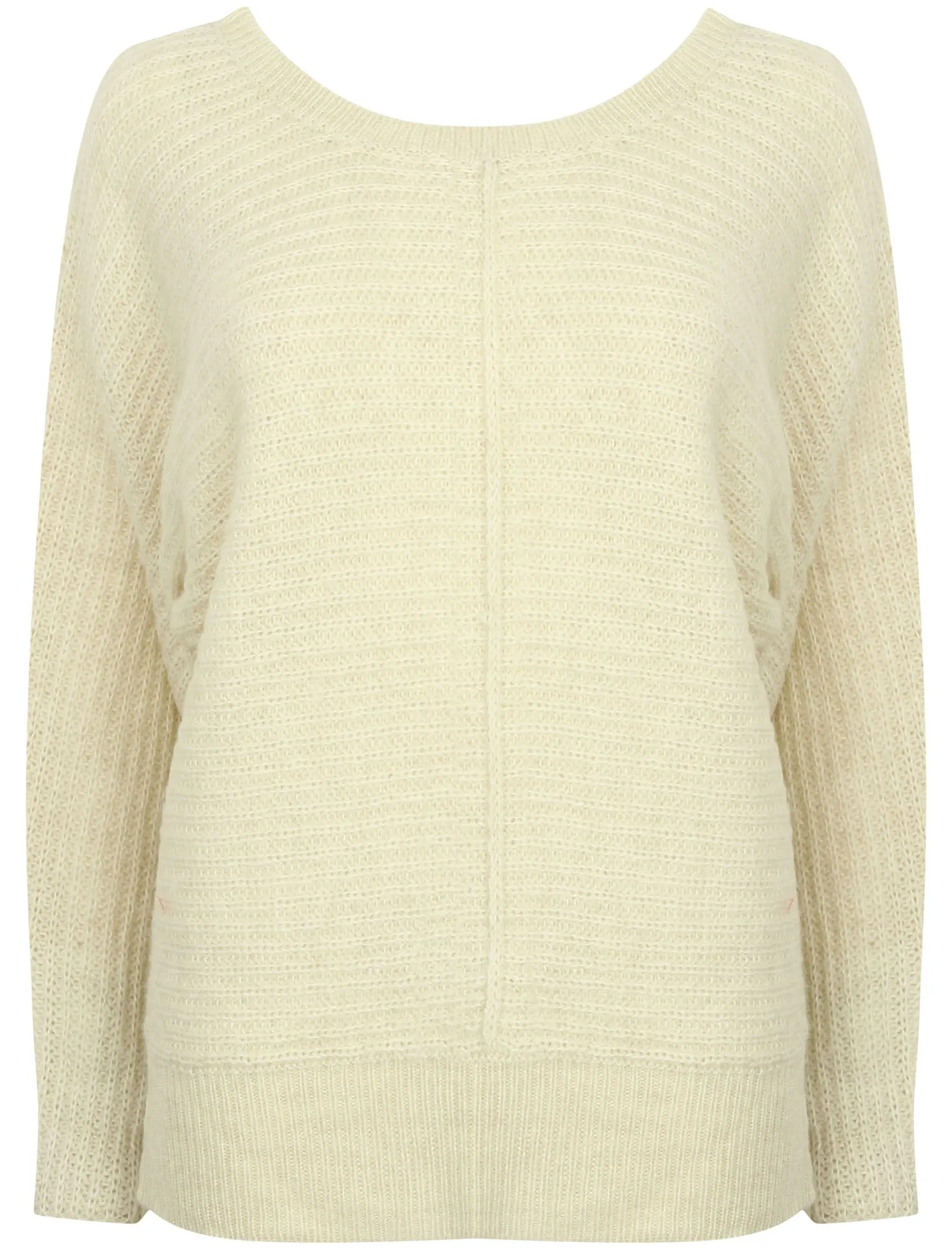 Rumba Crew Neck Knitted Jumper with Wide Sleeves in Oatmeal Marl - Tokyo Laundry