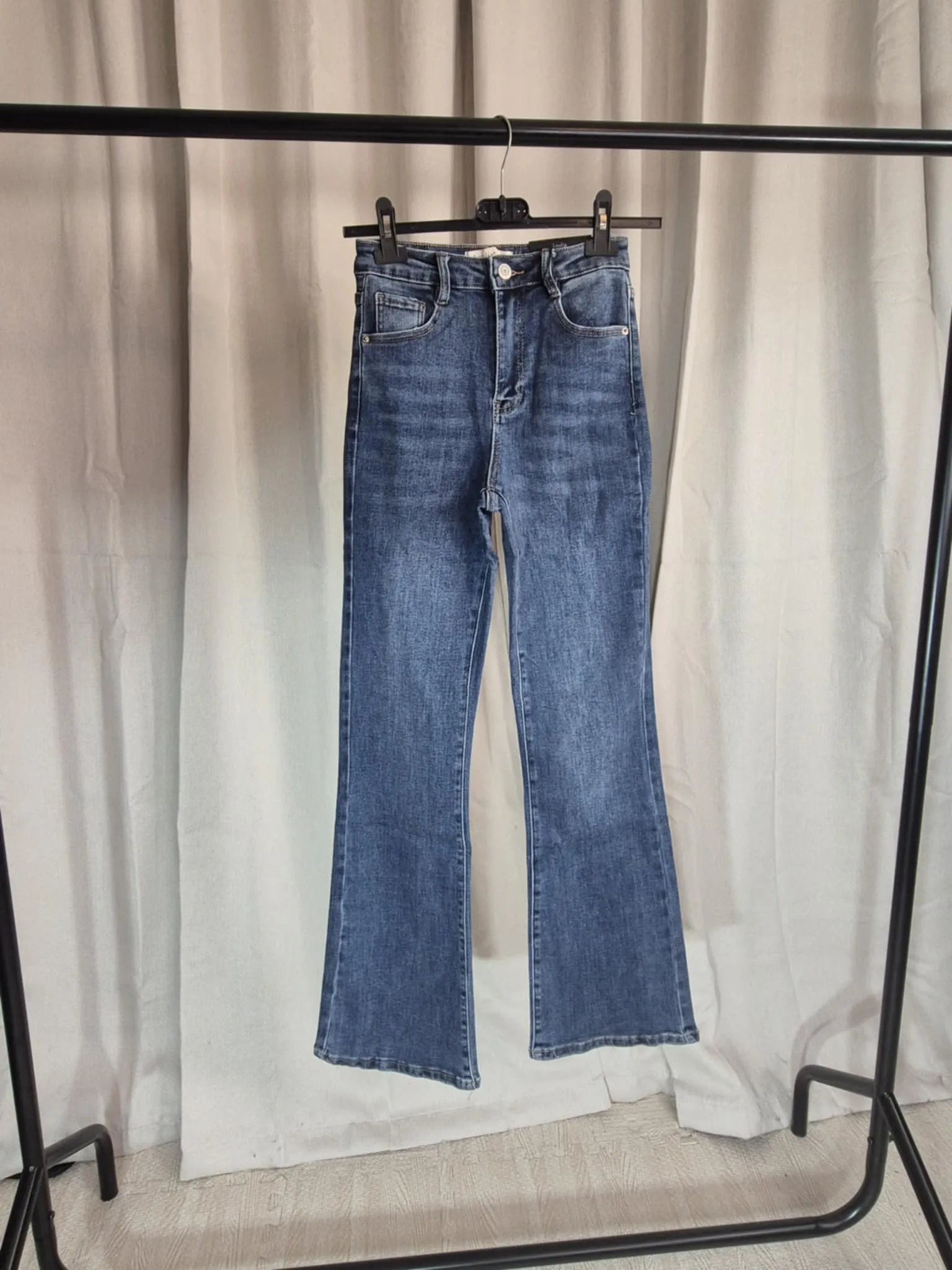 Skinny Flare Stretch Fit Blue Denim Jean