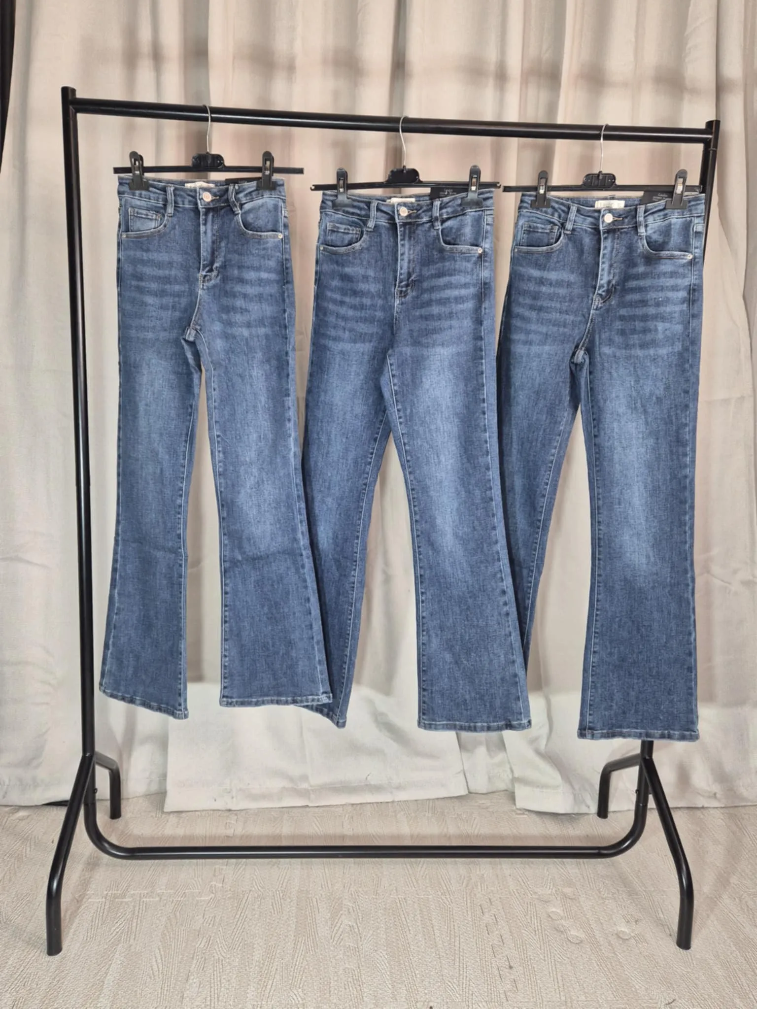 Skinny Flare Stretch Fit Blue Denim Jean