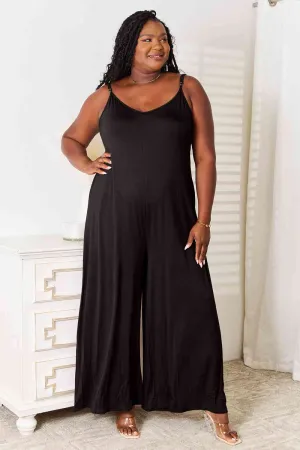 Skylar Spaghetti Strap Tied Wide Leg Jumpsuit