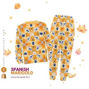 Spanish Marigold | Autumn Pajama Set for Girls  | Whimsical & Cozy Sleepwear for Kids