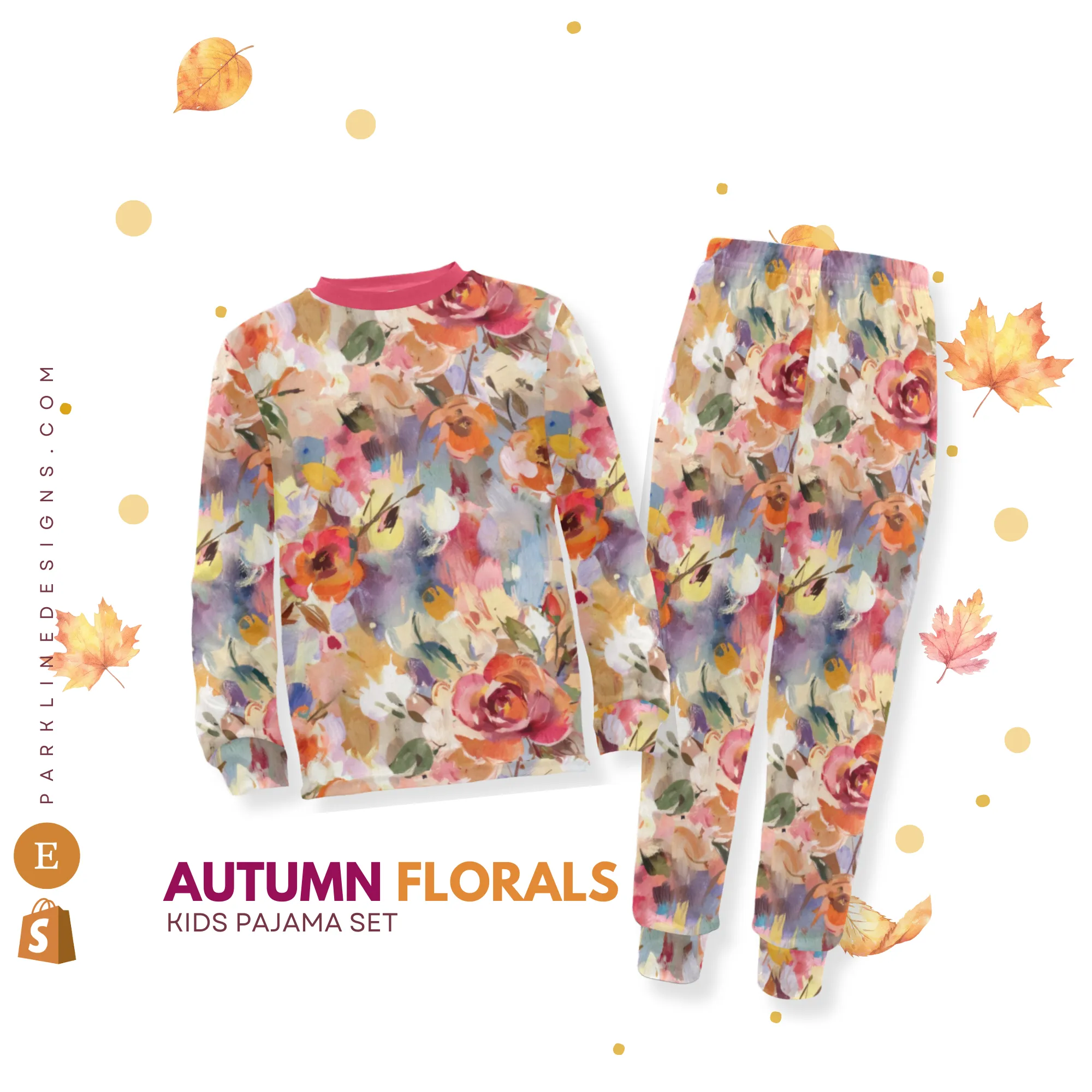 Spanish Marigold | Autumn Pajama Set for Girls  | Whimsical & Cozy Sleepwear for Kids