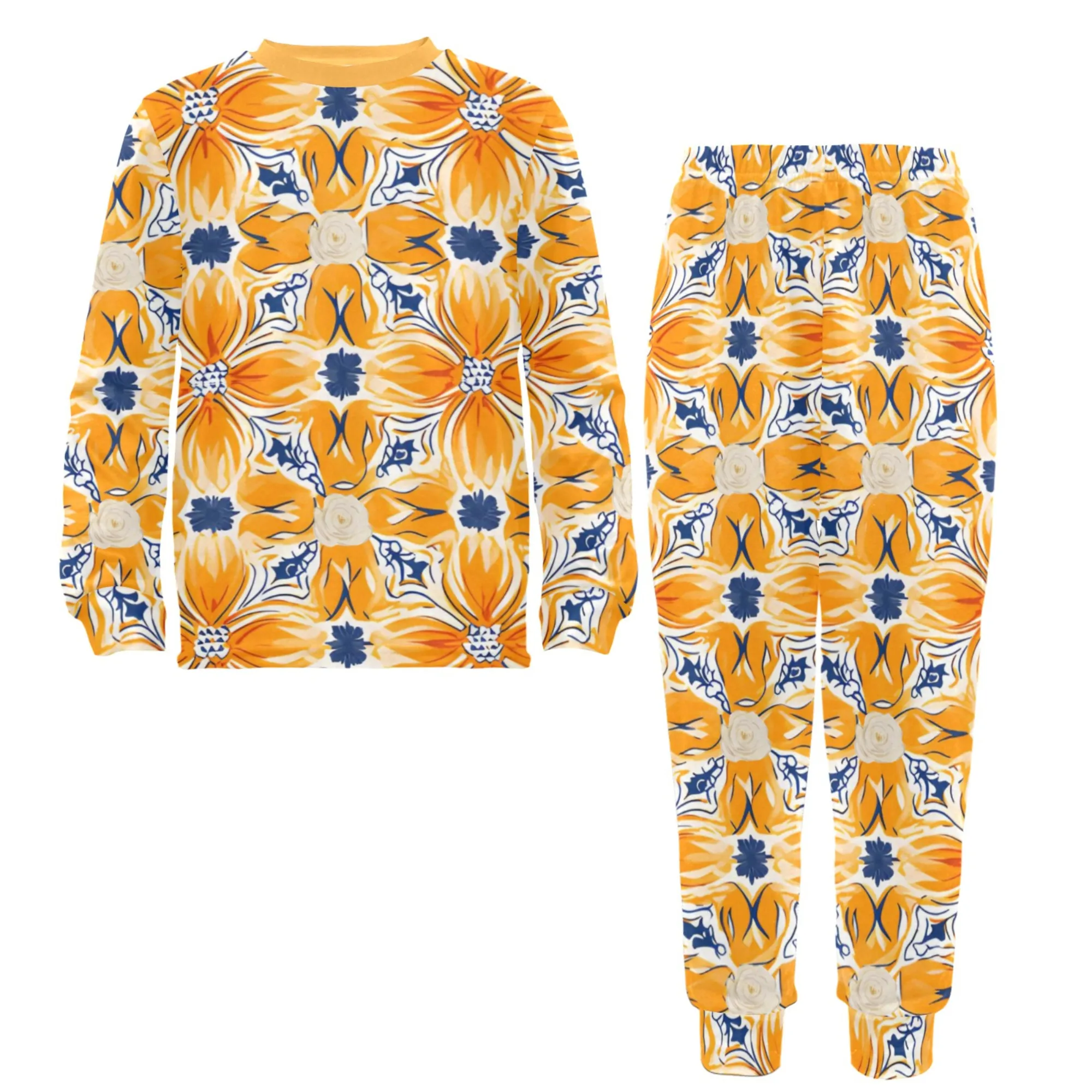 Spanish Marigold | Autumn Pajama Set for Girls  | Whimsical & Cozy Sleepwear for Kids