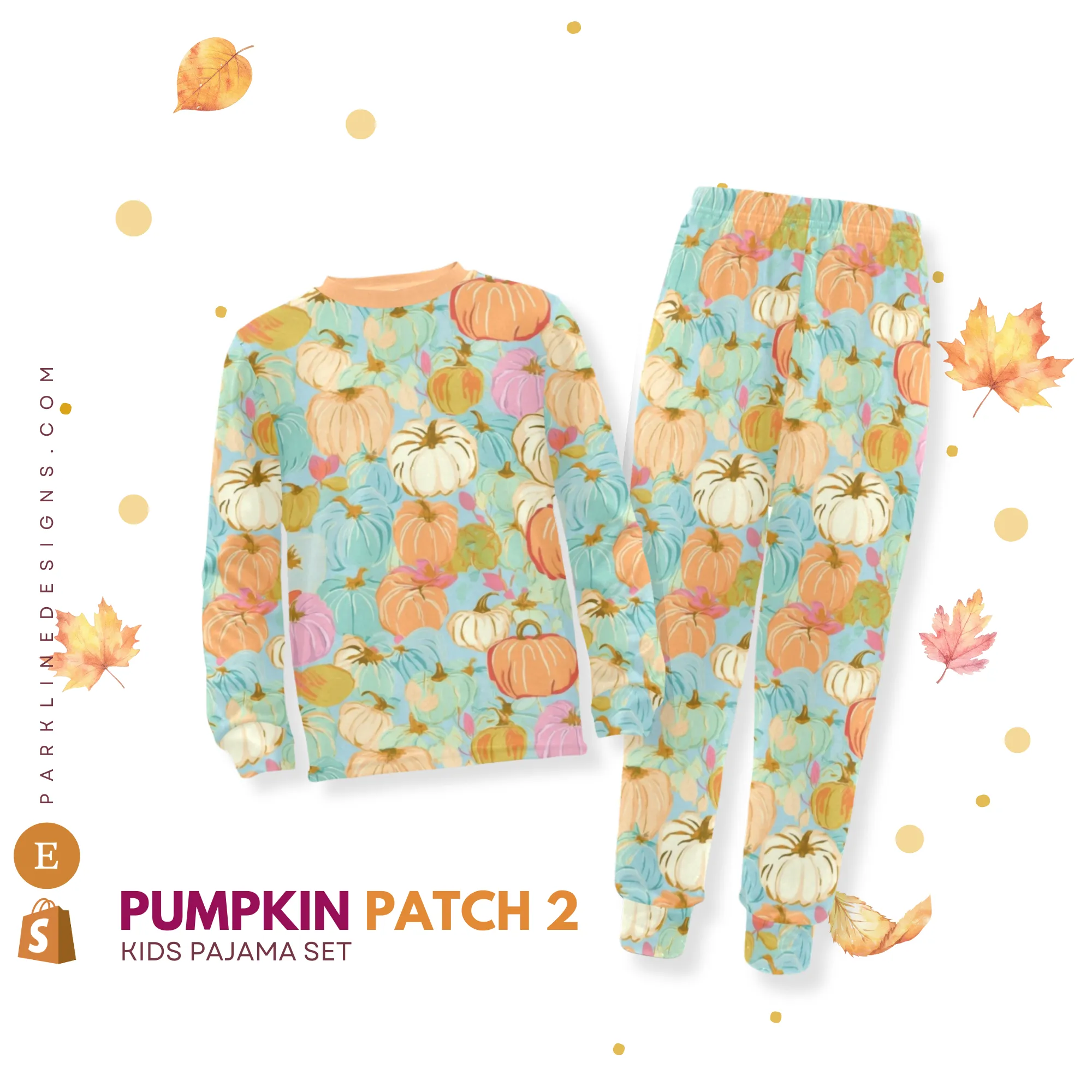Spanish Marigold | Autumn Pajama Set for Girls  | Whimsical & Cozy Sleepwear for Kids