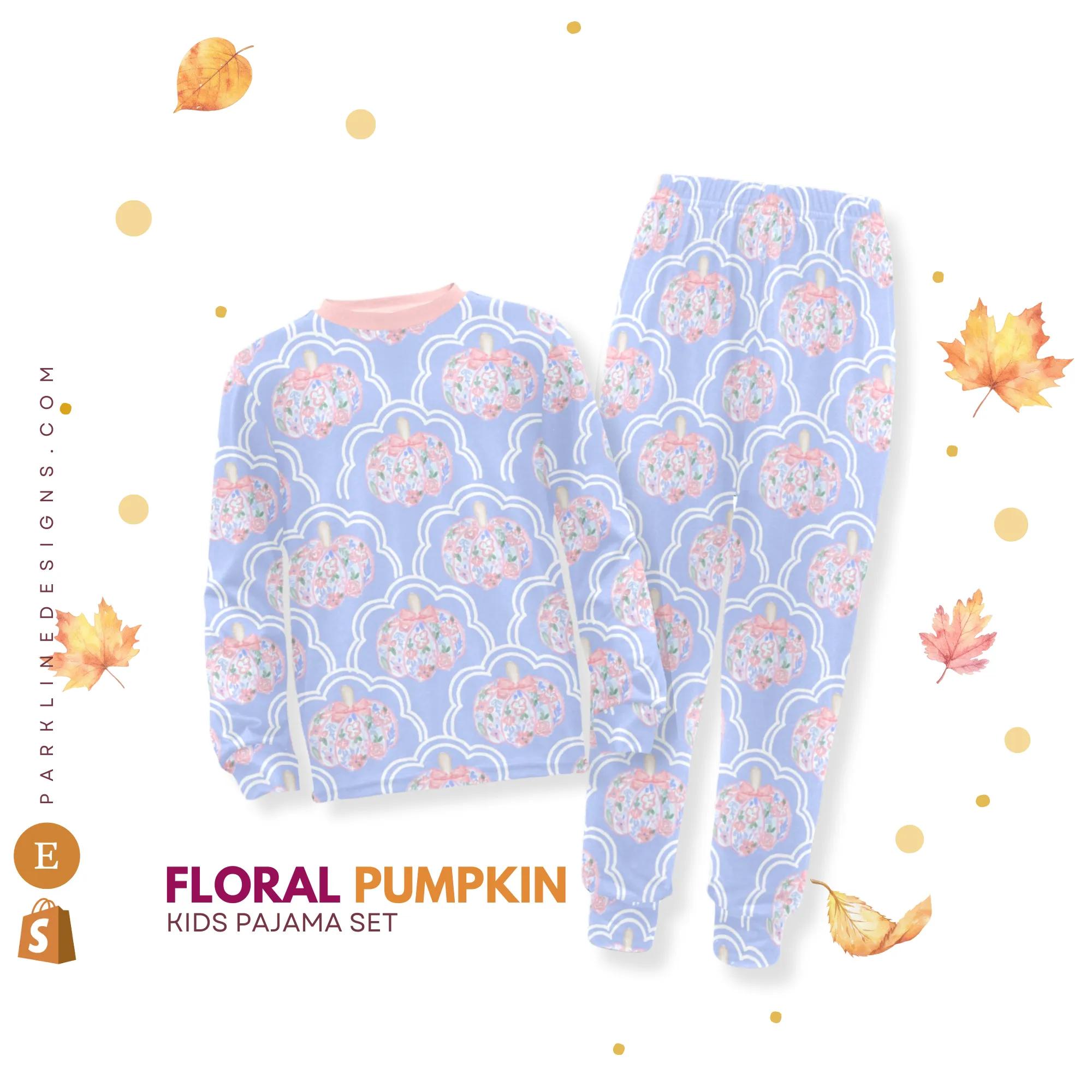 Spanish Marigold | Autumn Pajama Set for Girls  | Whimsical & Cozy Sleepwear for Kids