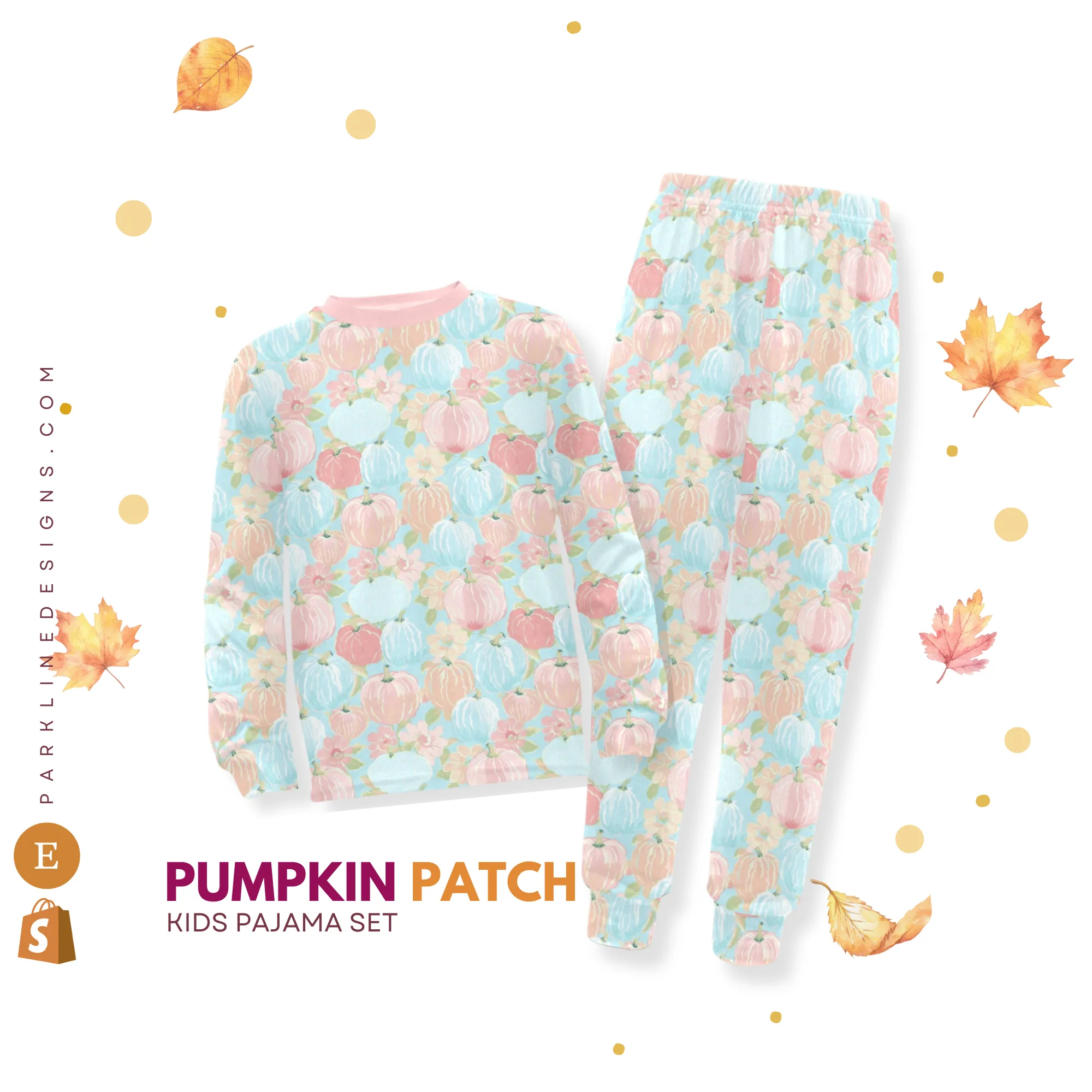 Spanish Marigold | Autumn Pajama Set for Girls  | Whimsical & Cozy Sleepwear for Kids