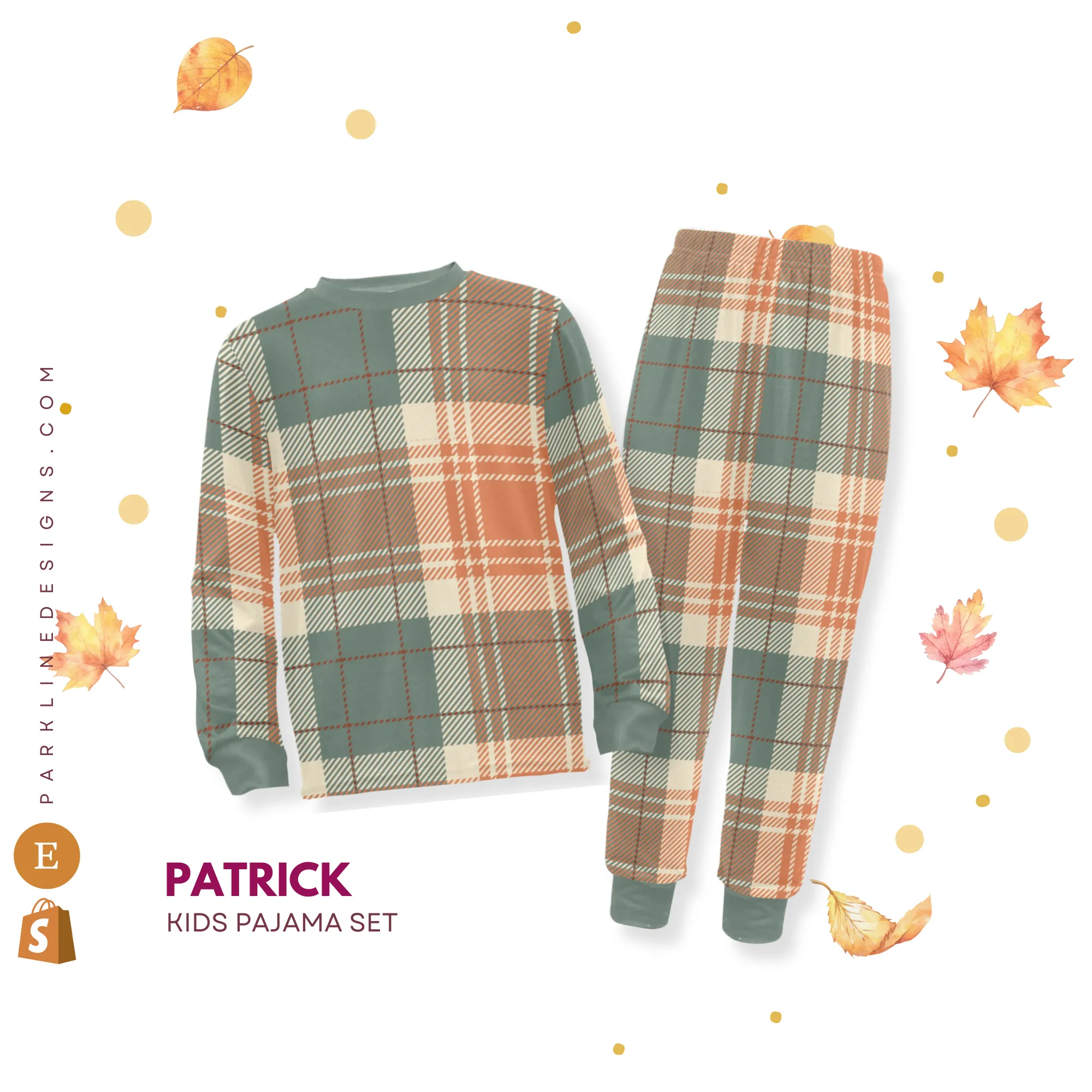 Spanish Marigold | Autumn Pajama Set for Girls  | Whimsical & Cozy Sleepwear for Kids