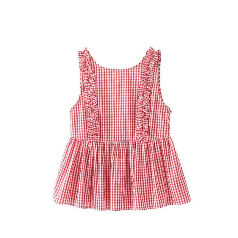 Sweet Pleated Ruffles Sleeveless Shirt