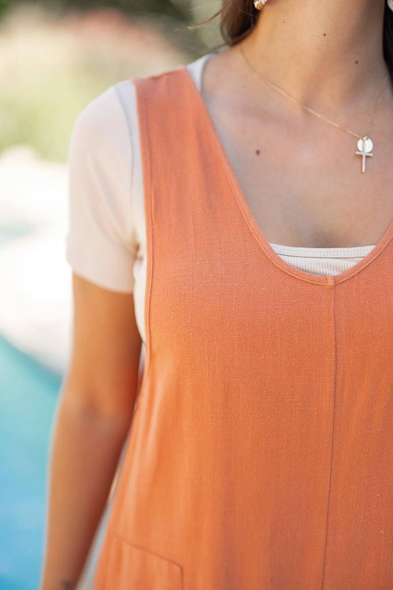 Sweet Sunset Amber Linen Jumpsuit