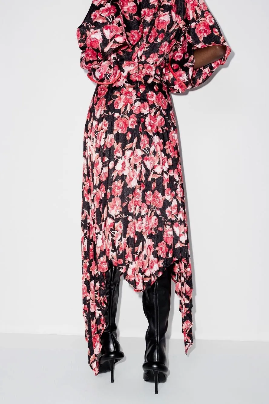 Thebe Magugu- Pleated Skirt: Nightmare Floral