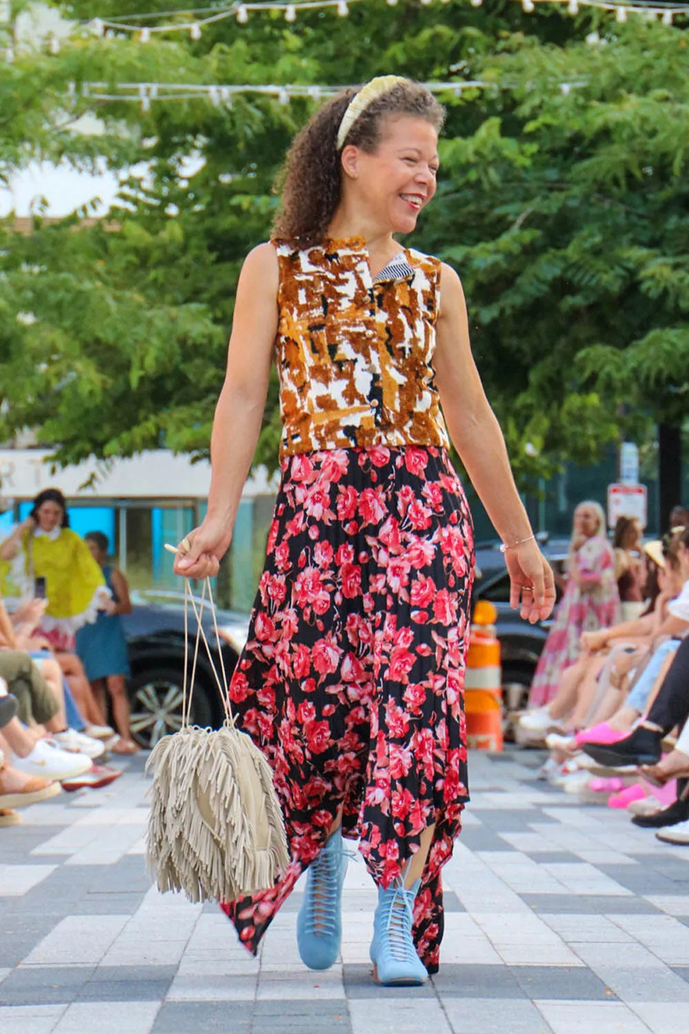 Thebe Magugu- Pleated Skirt: Nightmare Floral