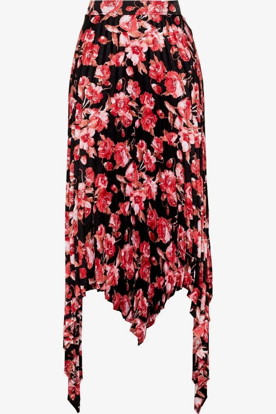 Thebe Magugu- Pleated Skirt: Nightmare Floral