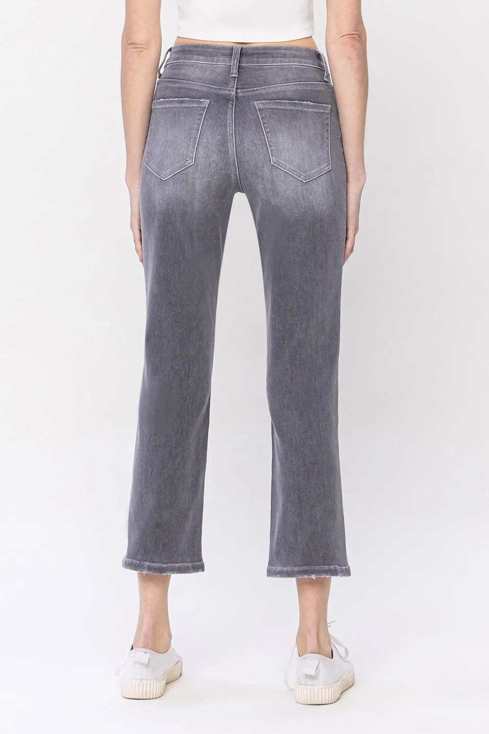 Vervet "Gladness" High Rise Distressed Crop Straight Jean
