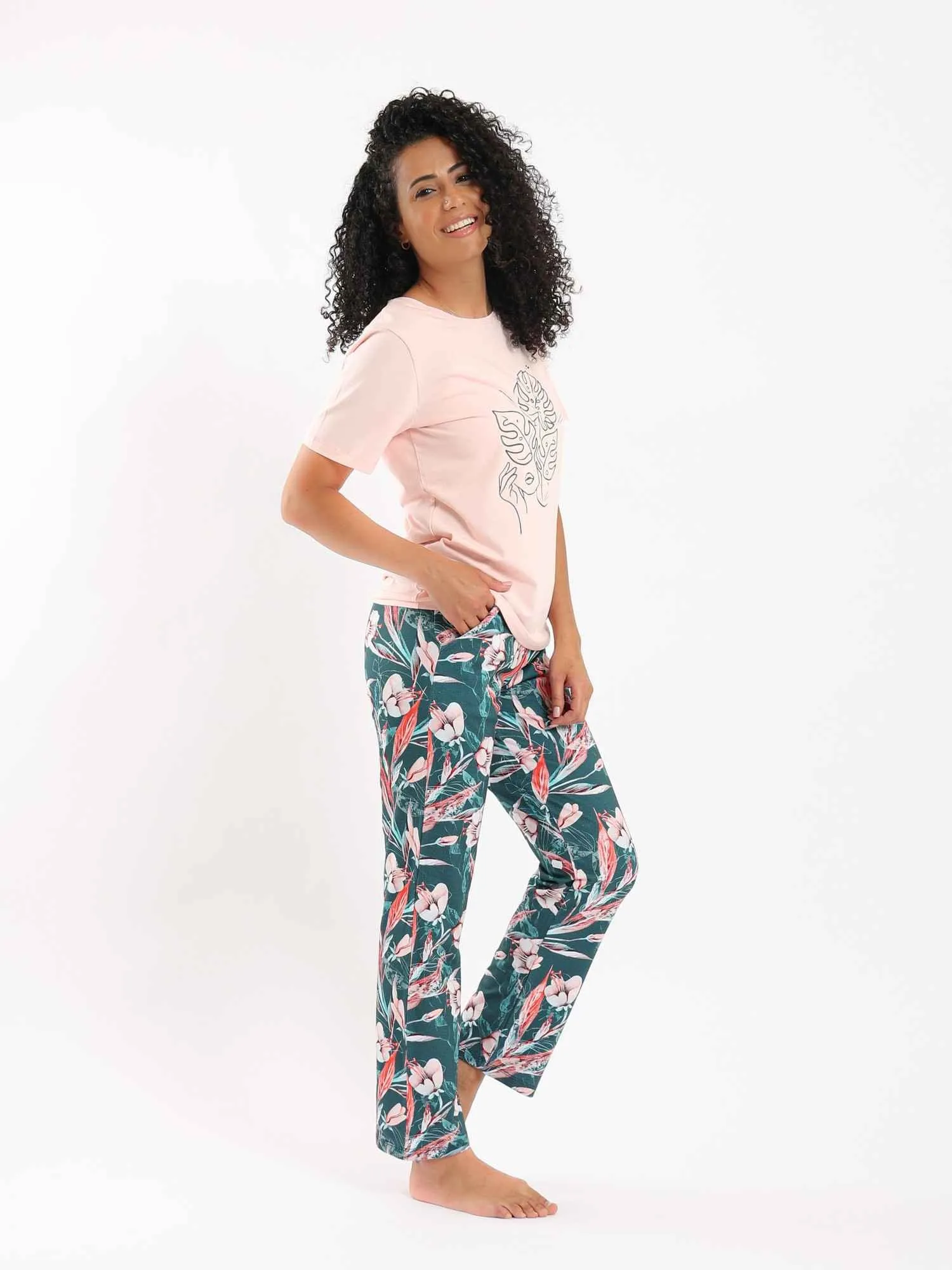 Women's Summer Pajama Set - Rose