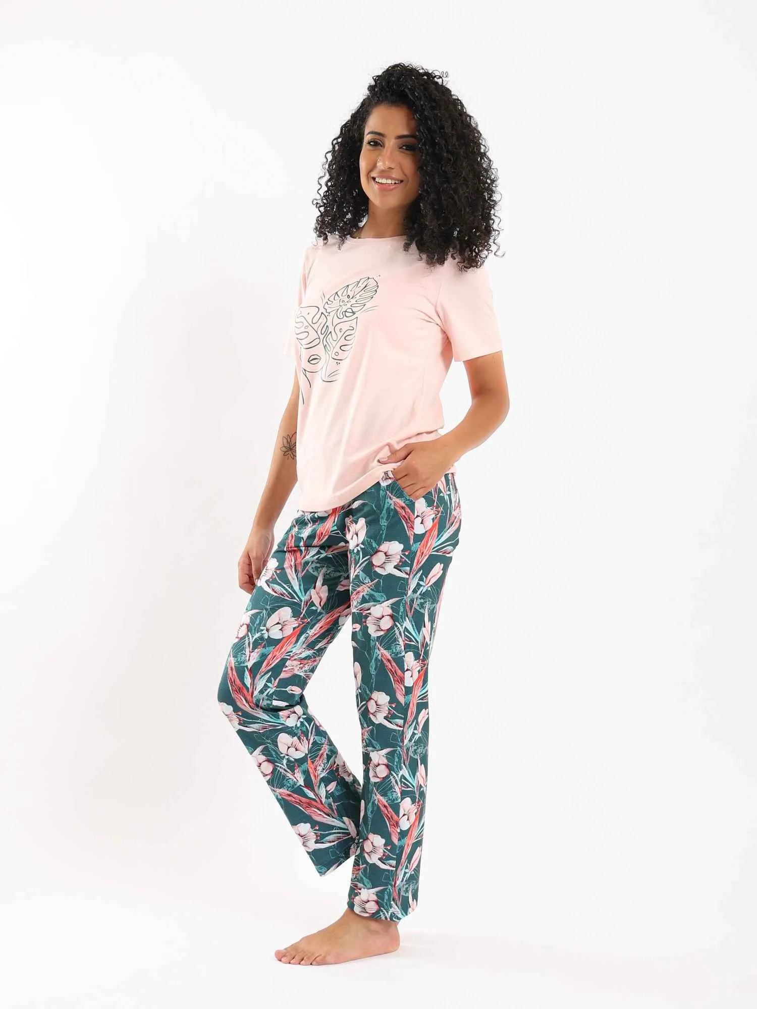 Women's Summer Pajama Set - Rose